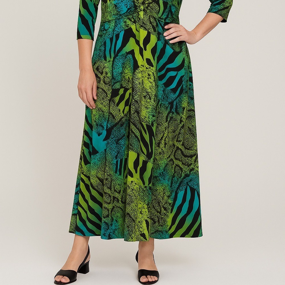 Anthony Studio Multi Reptile Print Maxi Dress Size Medium - Picture 2 of 12